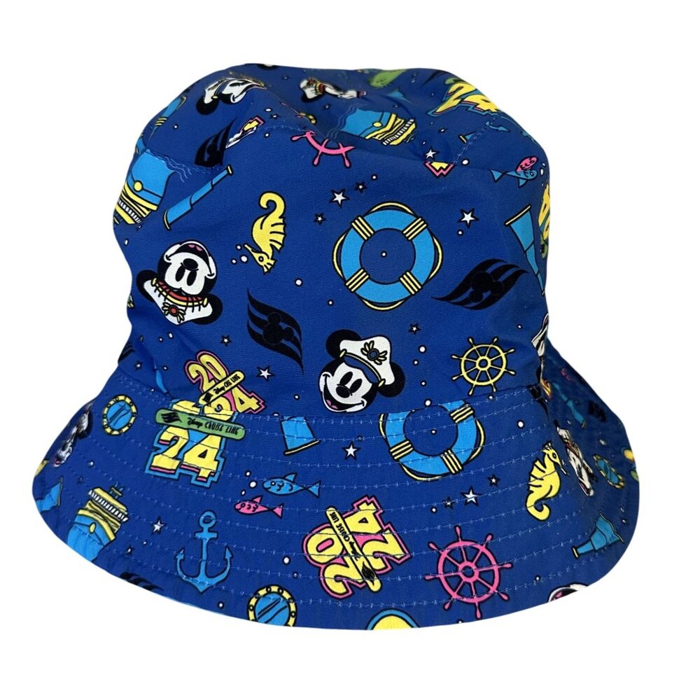 Walt Disney World Cruise Line Reversable Mickey 2024 Bucket Hat Embroidered L/XL